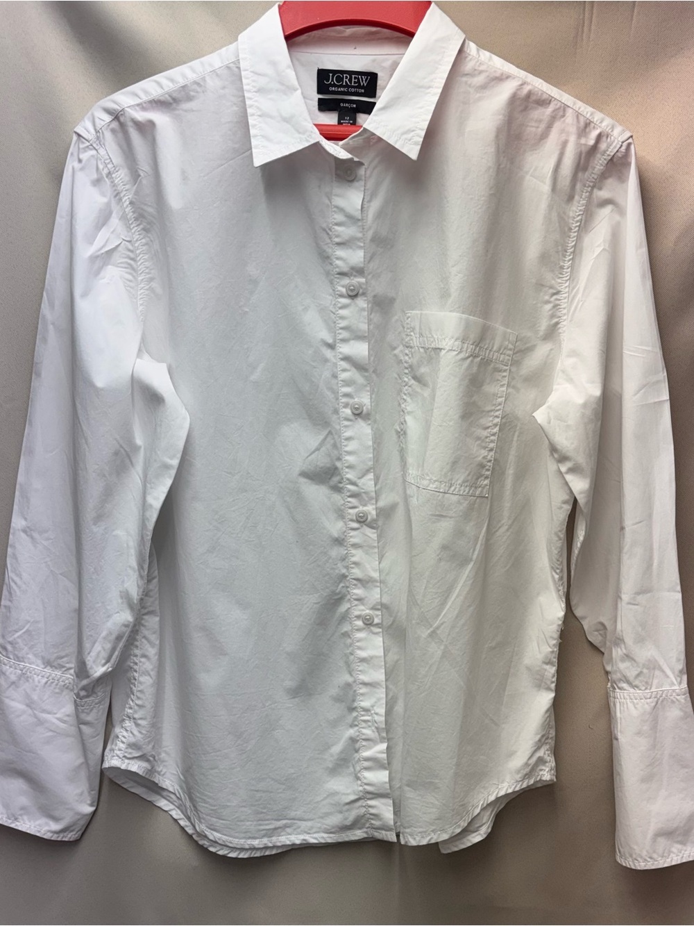J.Crew Garçon classic button-down shirt in white organic cotton poplin Size 12